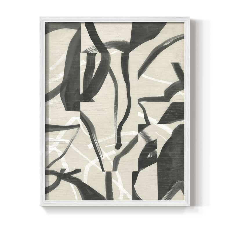 "Ink Maze I", H 15 po x l 12 po, Blanc