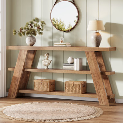 Console d'entrée longue de 70,9 po avec rangement à 3 niveaux, canapé étroit derrière le canapé