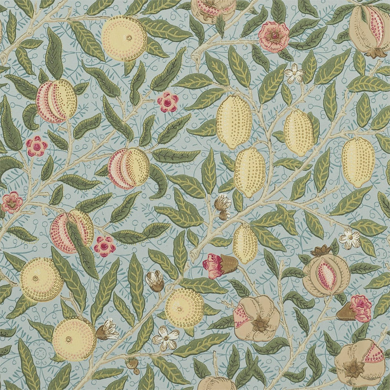 Fruit Wallpaper, Slate/Thyme