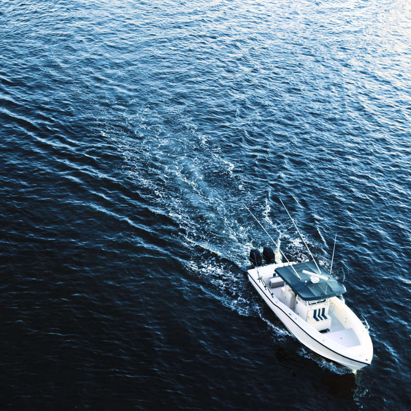 White Boat - Wrapped Canvas Print, 30cm H x 30cm W x 3.8cm D