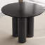 Table de salle à manger ronde noire moderne de 100 cm (39,37 po), idéale pour la cuisine, le bar ou la salle à manger.-599159461-599159482