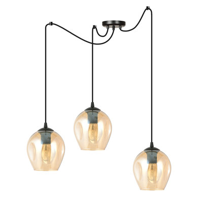 Cadey-Lee 3 - Light Black Cluster Pendant