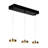 Essinger 3-Light Black & Gold Linear LED Pendant for Kitchen Island with Adjustable Wire 