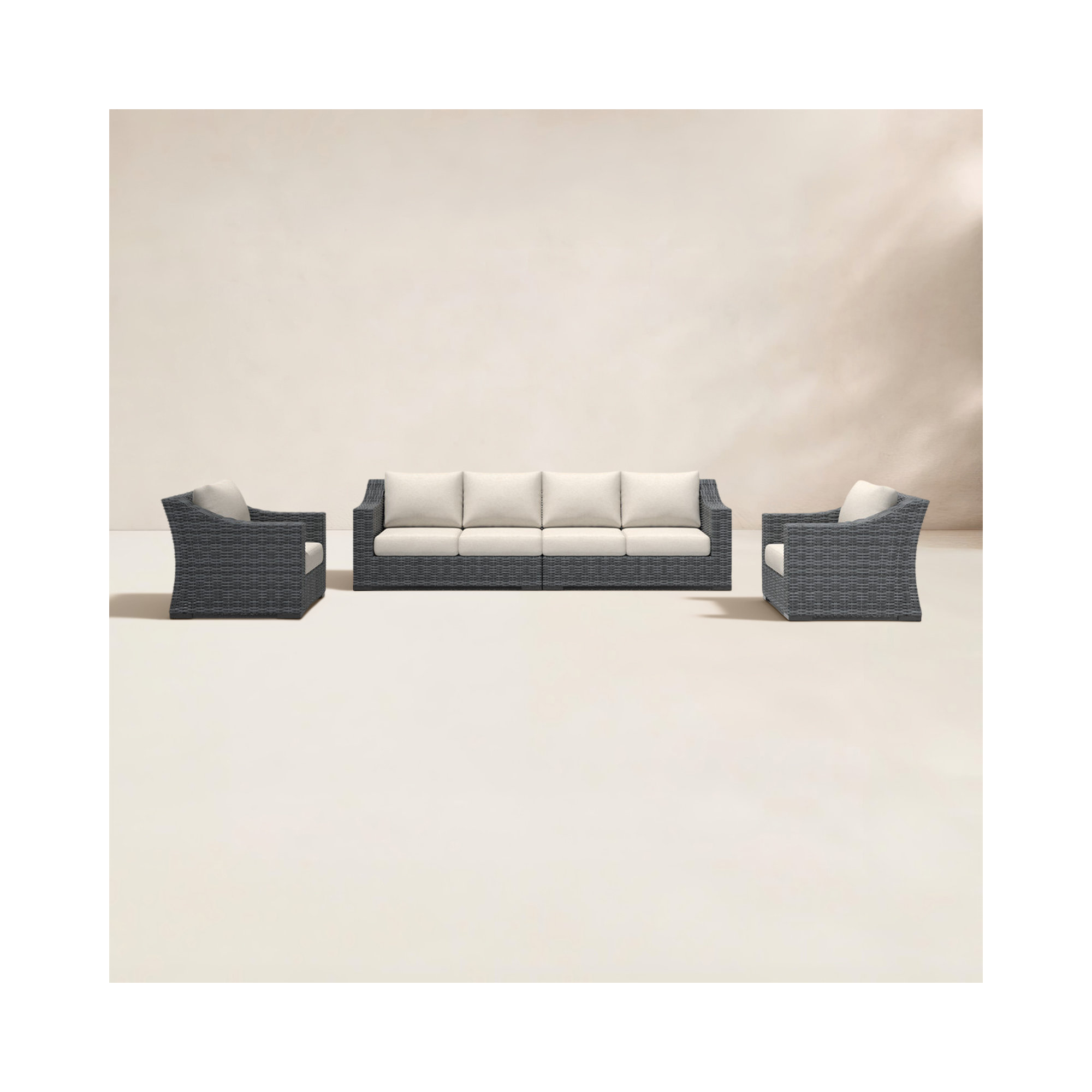 Eloisa Wicker 6 - Person Patio Conversation Set with Cushions, Gray, No