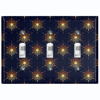 Christmas Bright Star Night Holiday Themed 3 - Gang Toggle Light Switch Standard Wall Plate