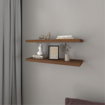 Floating Shelf Dallas, Living Room, Mahogany