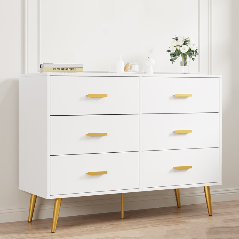 105.9 cm W Chest of 6 Drawers, White