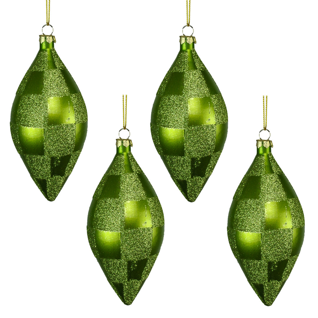5'' Checkered Finial Ornament (Set of 4) The Holiday Aisle®