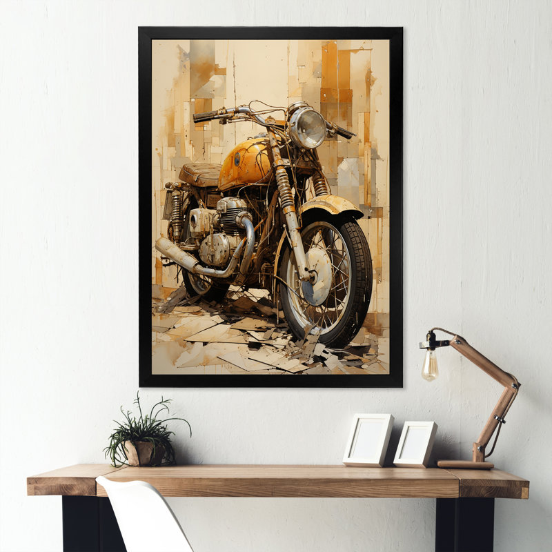 Minimalisme moto III, H 32 po x l 16 po x P 1 po, Cadre simple noir