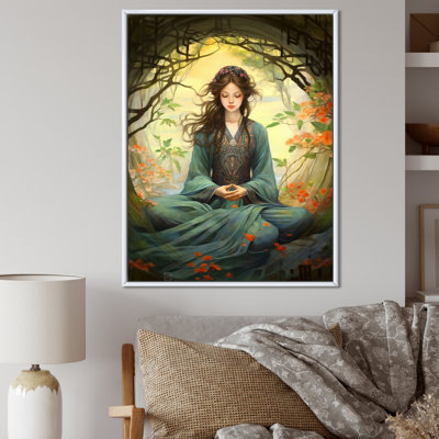 Femme méditant dans la nature I