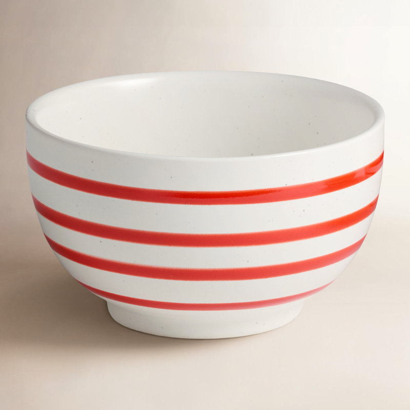 Ensemble de 4 bols à crème glacée Dockside en grès rouge, 20 oz, d'inspiration côtière, durable et résistante aux éclats. Idéal pour servir de la crème glacée, des collations, des salades de fruits ou des parfaits au yogourt.