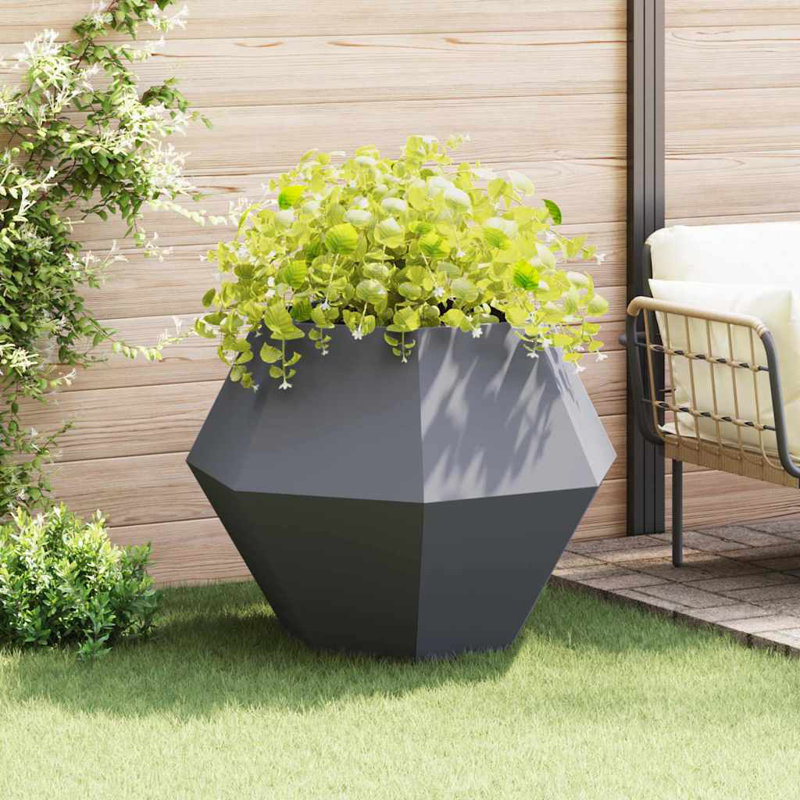  Planter Steel, Anthracite, 80cm H x 100cm W x 100cm D