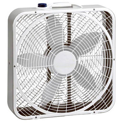 Lasko 20" 3-Speed Weather Shield Performance Box Fan W/ Easy Carry Handle, White