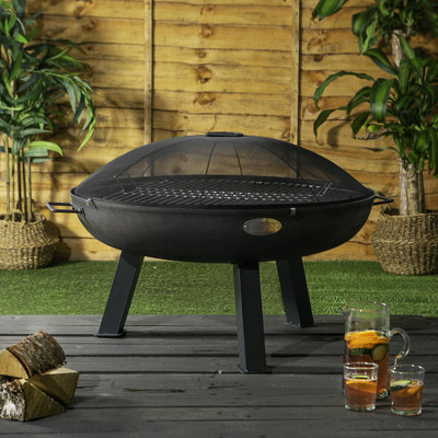 Harbour Housewares - Cast Iron Fire Pit BBQ - 75cm - Mamora