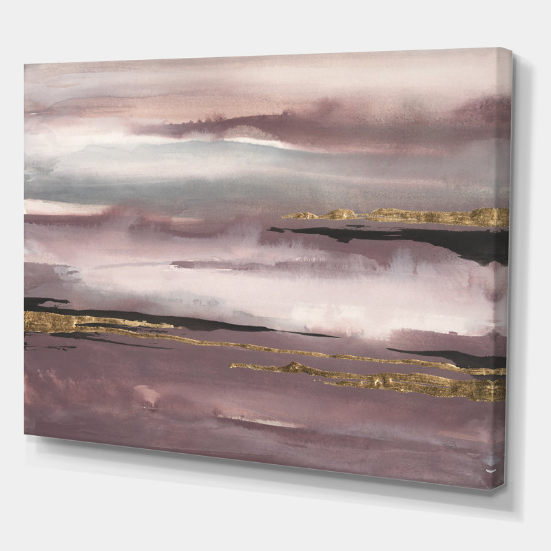 Peinture abstraite abstraite mauve Glam Storm - Glam Storm IV, H 12 po x l 20 po x p 1 po