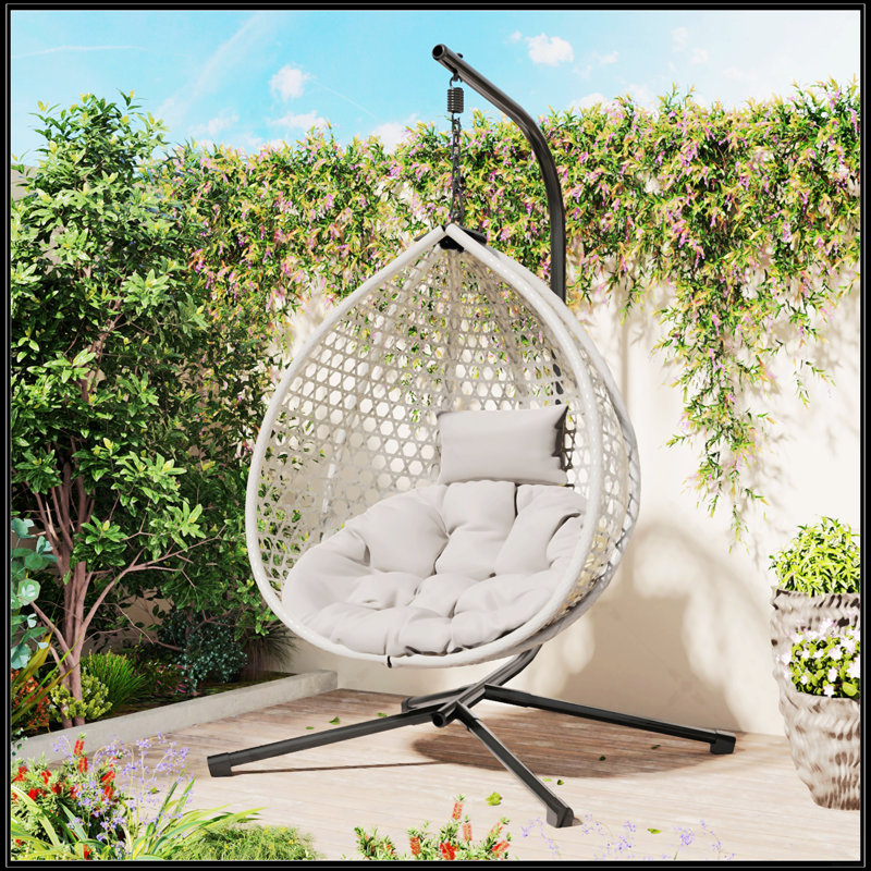Fauteuil à œufs suspendu polyvalent, Gris, Beige