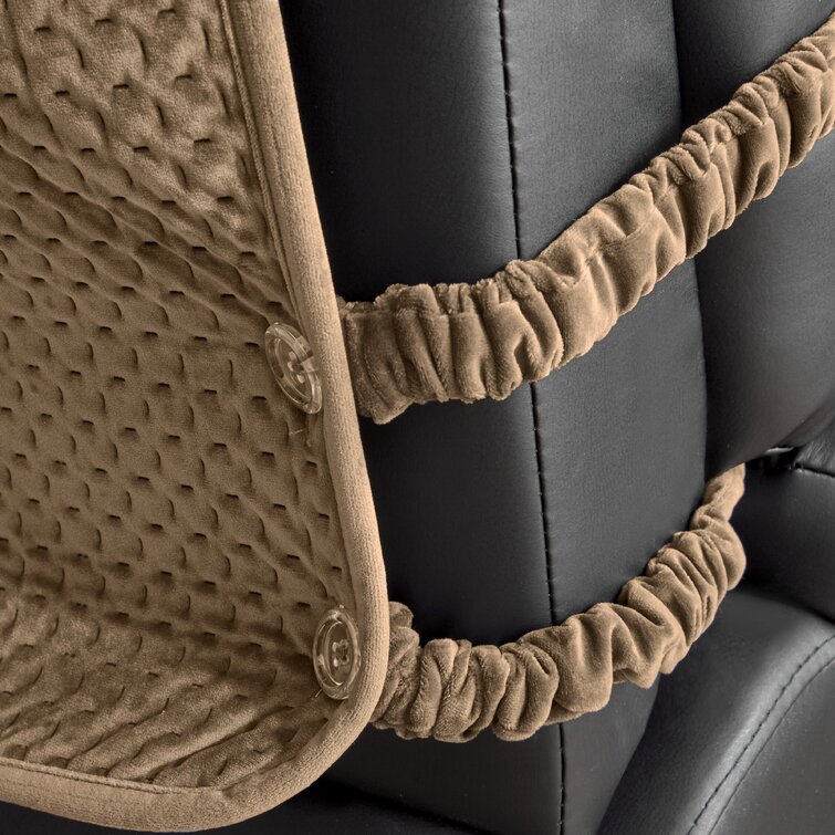 Box Cushion Recliner Slipcover Rebrilliant Fabric: Yellow Velvet, Size: 96 H x 23 W x 20 D