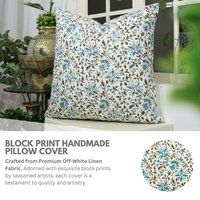 Linen Square Indoor/Outdoor Pillow Cover, 14" x 14"