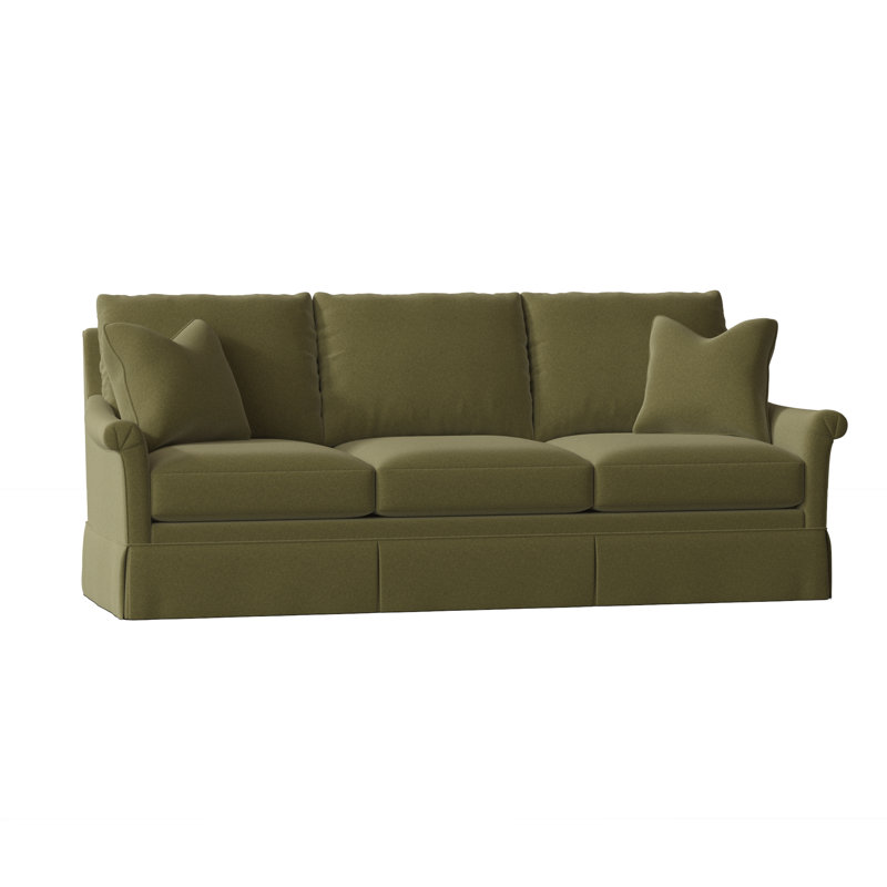 Canapé à accoudoirs roulés avec coussins réversibles 91,5 po Olivia, Polyester sauge 8789