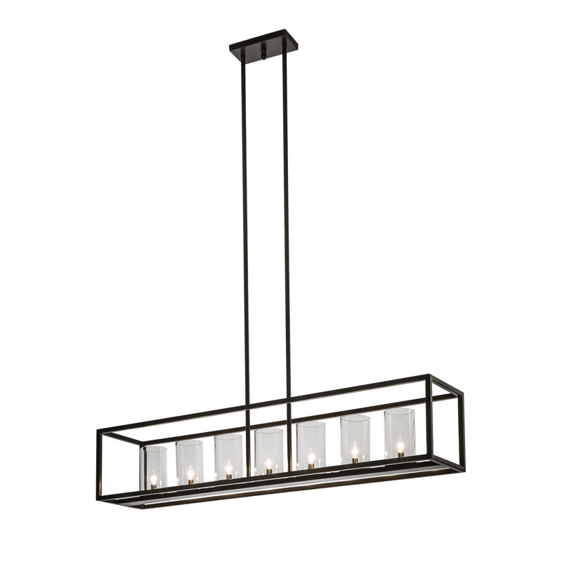 Affinity 60"W Kitchen Island Pendant, 7 Lights, 8" H x 60" W x 12" D