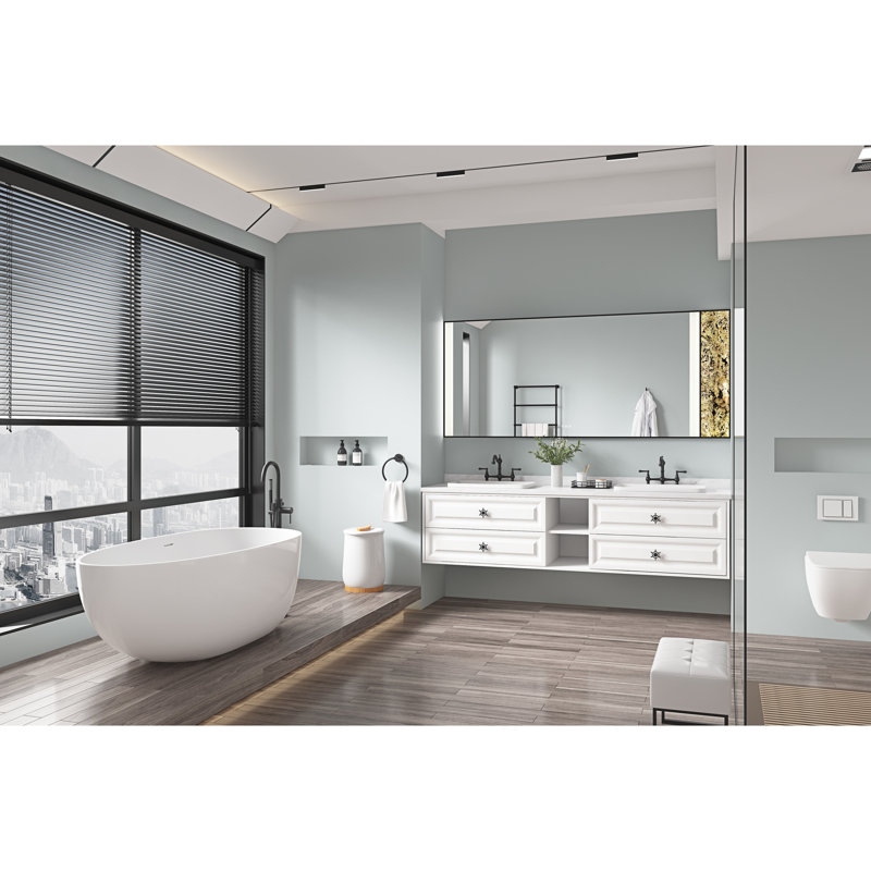 Miroir de salle de bain 84x36inch, Argent argent