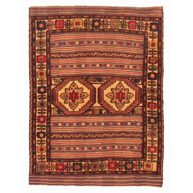 Tapis tadjik brun clair 4 pi 3 po x 5 pi 11 po