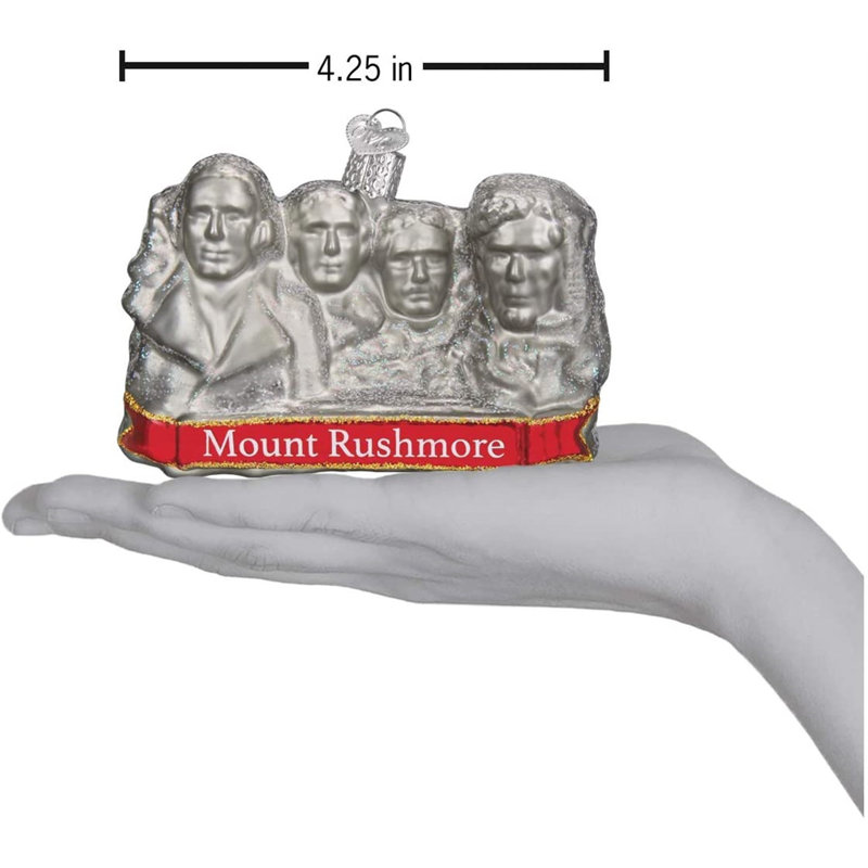 Ornement en verre soufflé pour arbre de Noël de l'Ancien Monde, Mont Rushmore