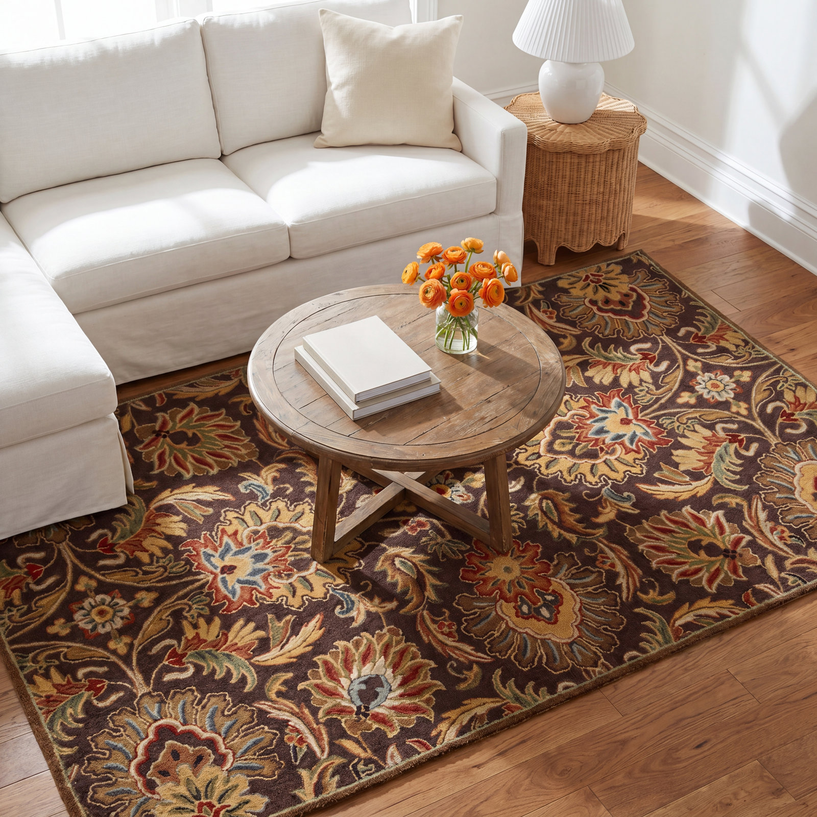 Arden Dark Brown Garnet Hand-Tufted Wool Rug, Rectangle 12' x 15'