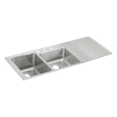 Lustertone 54" L x 22" W Double Basin Drop-in Kitchen Sink