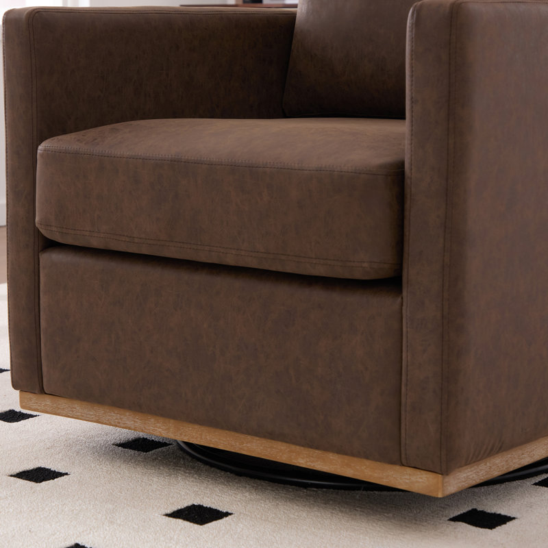 Fauteuil large pivotant rembourré (ensemble de 2), Café
