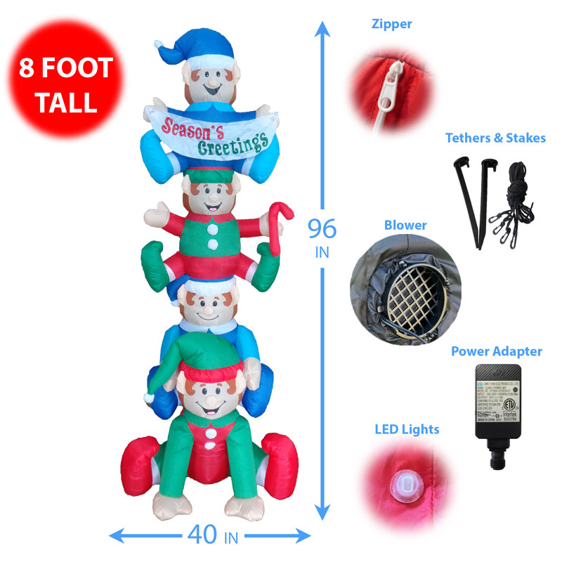 Décoration de jardin gonflable de Noël de 8 pieds de haut