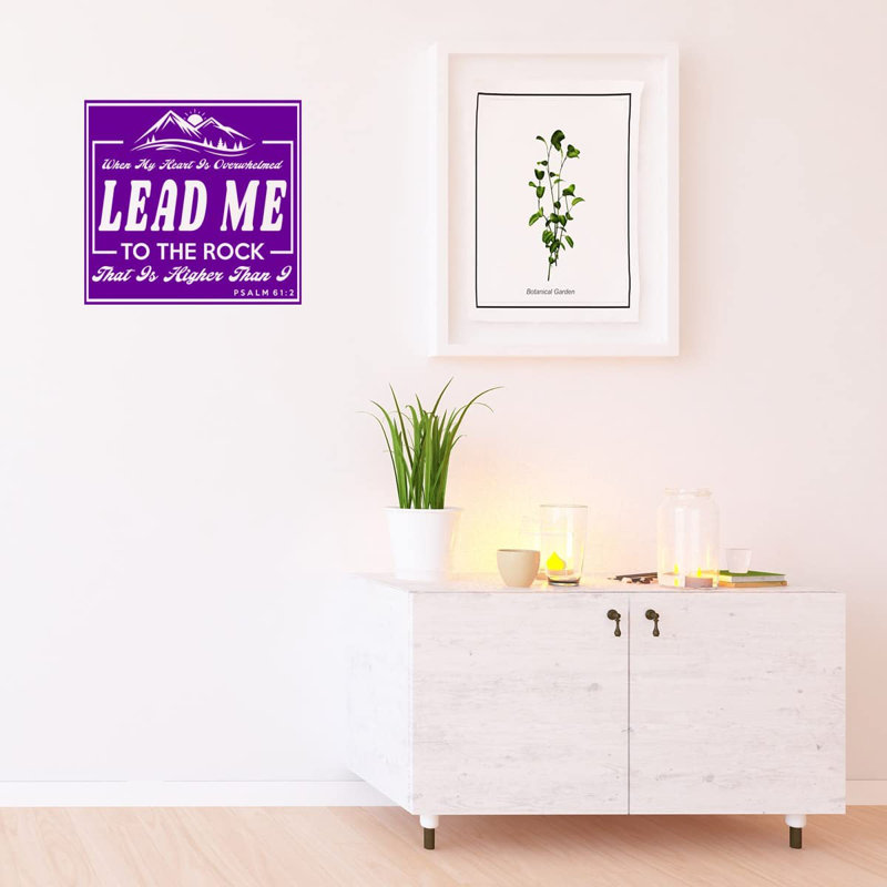 Text & Numbers Non-Wall Damaging Wall Decal, 13" H x 14" W, Purple