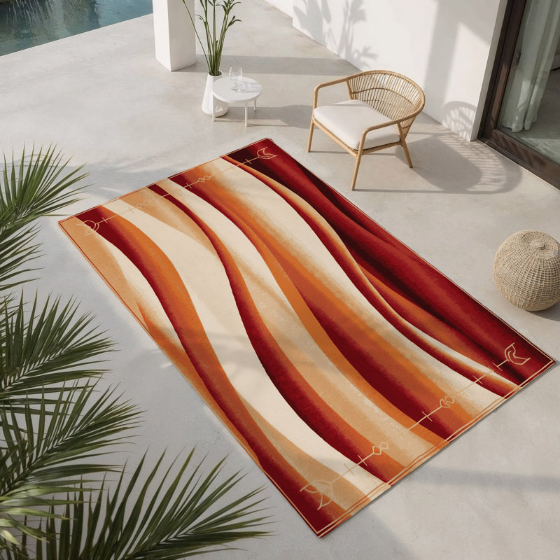Duskbound Crests Indoor And Outdoor Area Rug, Rectangle 3' x 5'