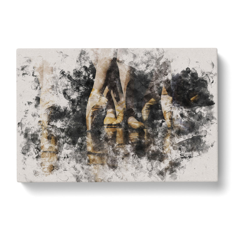 The Ballet Dancers Watercolour - Wrapped Canvas, 40cm H x 60cm W x 3cm D