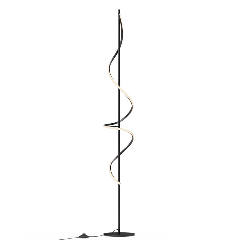 Lampe sur pied sculpturale à DEL 24W Sculptural 51W - 3000K blanc chaud - gradation continue en noir mat