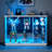 47.24'' Sideboard, Modern Buffet with Clear Glass Doors, Display Case with LED Lights, USB Port, Type-C Port and Motion Sensor-1399062316