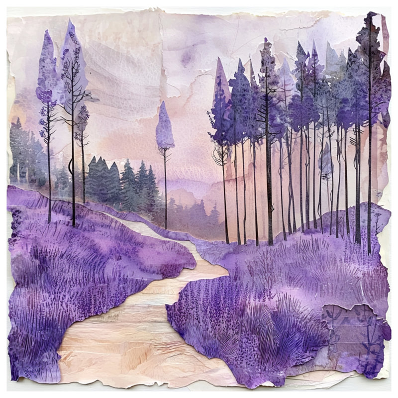 Lavender Forest Path Bath Mat, 24in W x 17in L