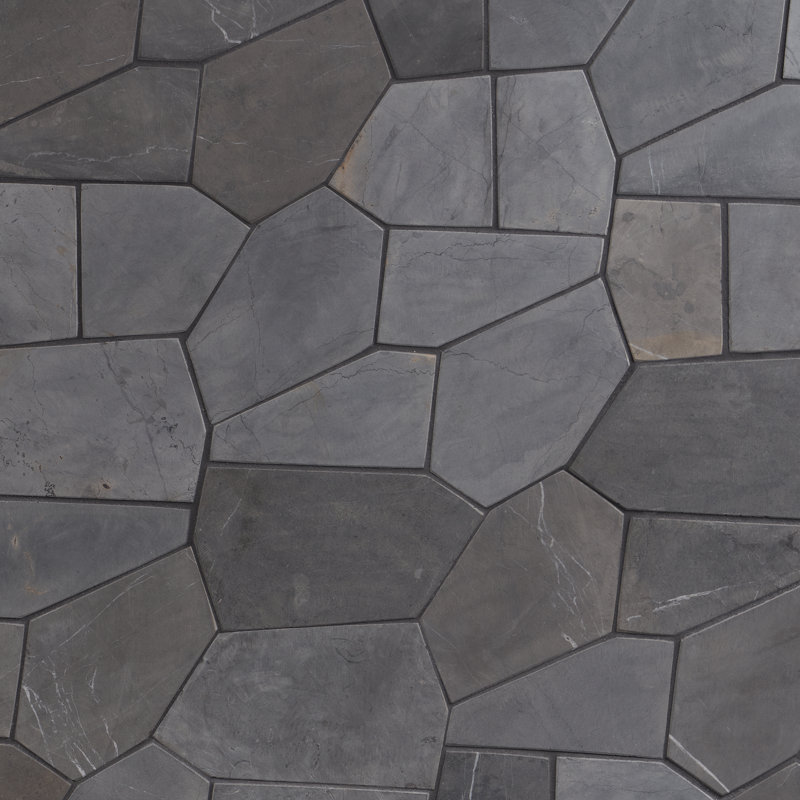 Carreau de mosaïque en pierre naturelle pittoresque l 11,81 po x L 19,68 po, gris