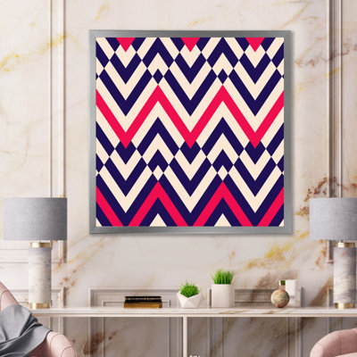 Chevron rouge, blanc et noir II - reproduction d'art sur toile à motifs