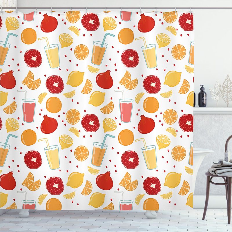 Shower Curtain with Hooks Included, 69" H x 105" W