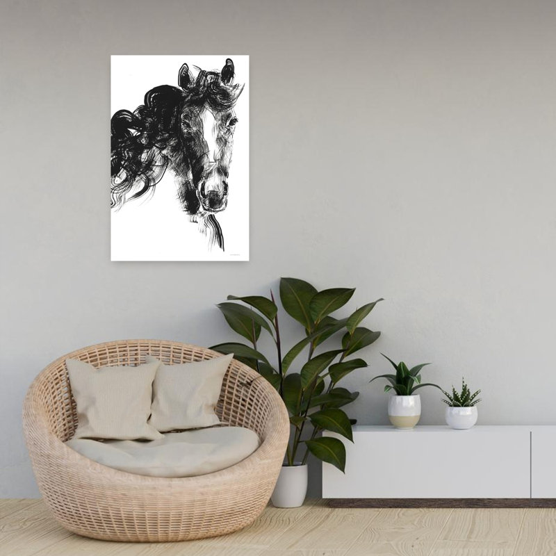 Art contemporain abstrait cheval doux, H 24 po x l 16 po