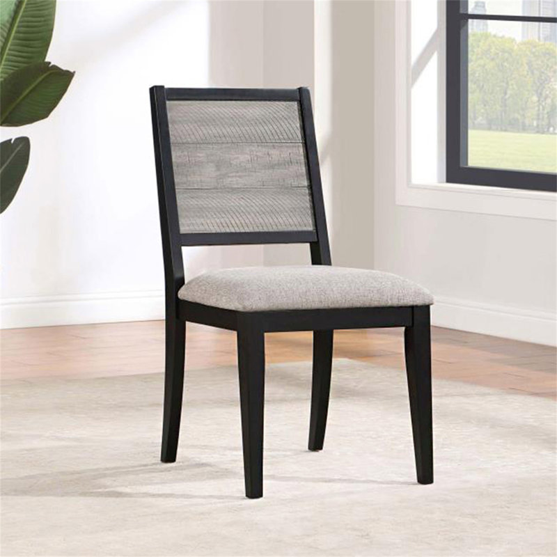 Set Of 2 Dining Chairs With Upholstery And Stable Construction