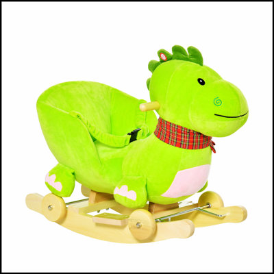 Cheval à bascule et poussette interactif 2-en-1 en peluche avec roues et chansons pour enfants