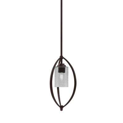 Suspension Albreda Stem Hung Mini présentée en finition granit foncé avec verre tourbillon onyx de 10 cm
