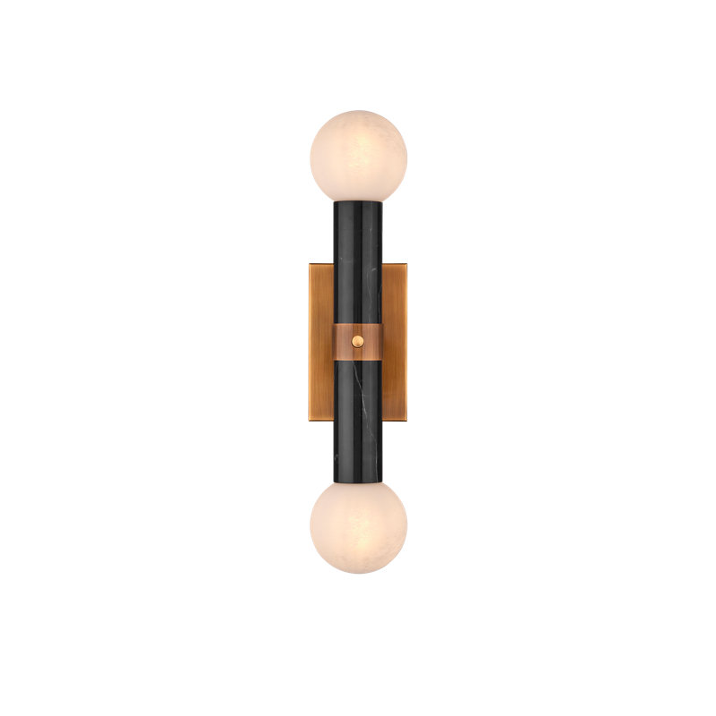 Beatrix Beige Bath Wall Sconce, Black