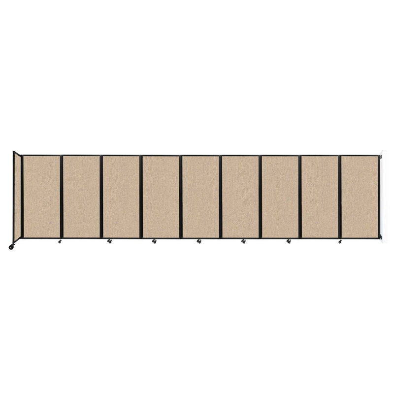 11 - Cloison pliante à panneaux, Beige, 9, H 72 po x l 300 po x P 12 po