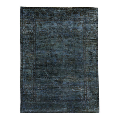 Tapis bleu marine noué à la main de haute qualité