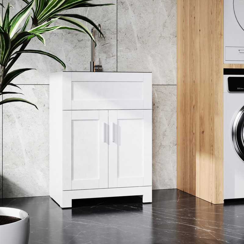 Armoire pour évier à lessive 24 "blanc