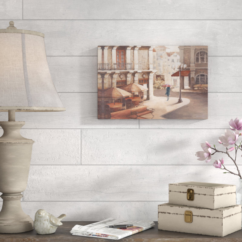 Peinture féminine rouge Streets-impression sur toile, H 12 po x l 18 po