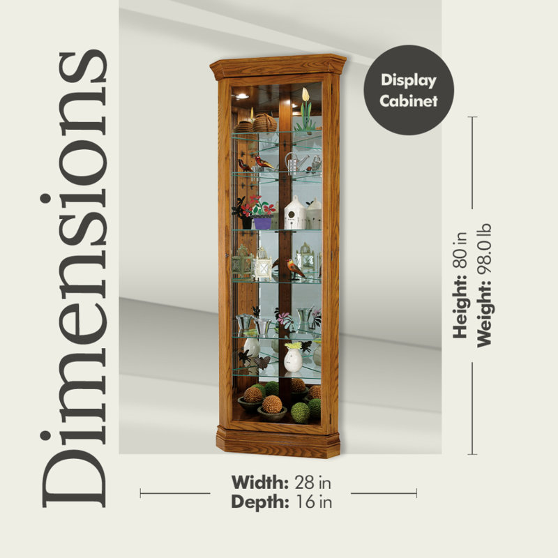 Duane Corner Curio Cabinet, Legacy Oak